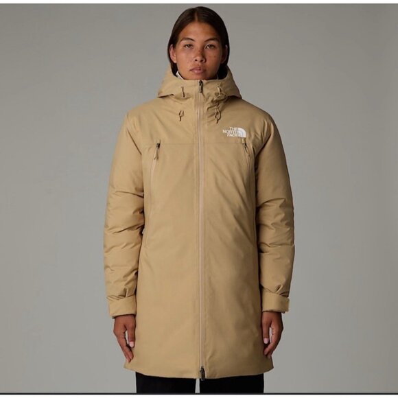 The North Face Mountain Range Down Parka Coat Khaki Stone Sz XXL NWT $400 - Picture 3 of 16